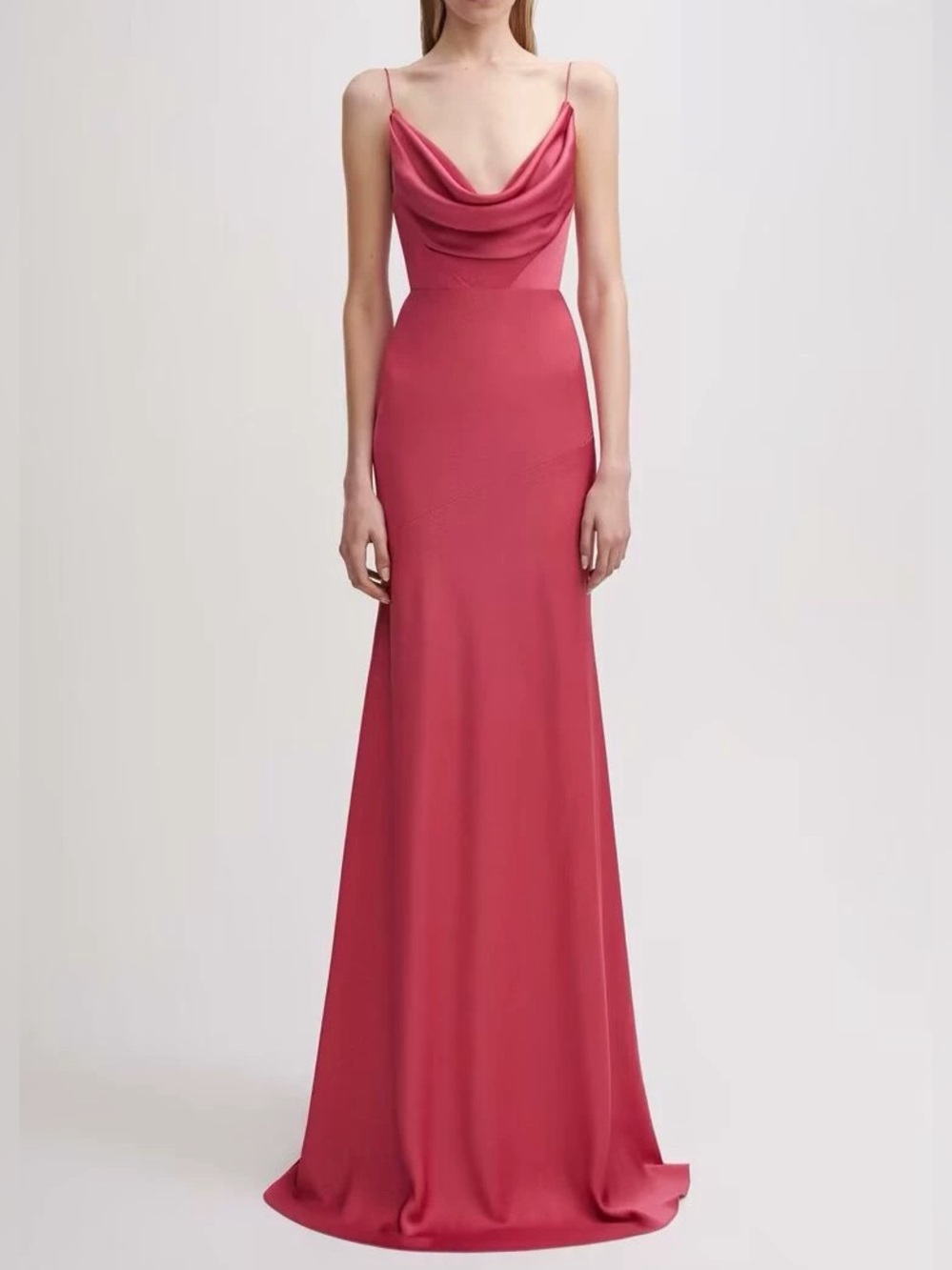 NWOT Alex Perry Elegant Cowl Neck Pink Evening Gown, Size US 6